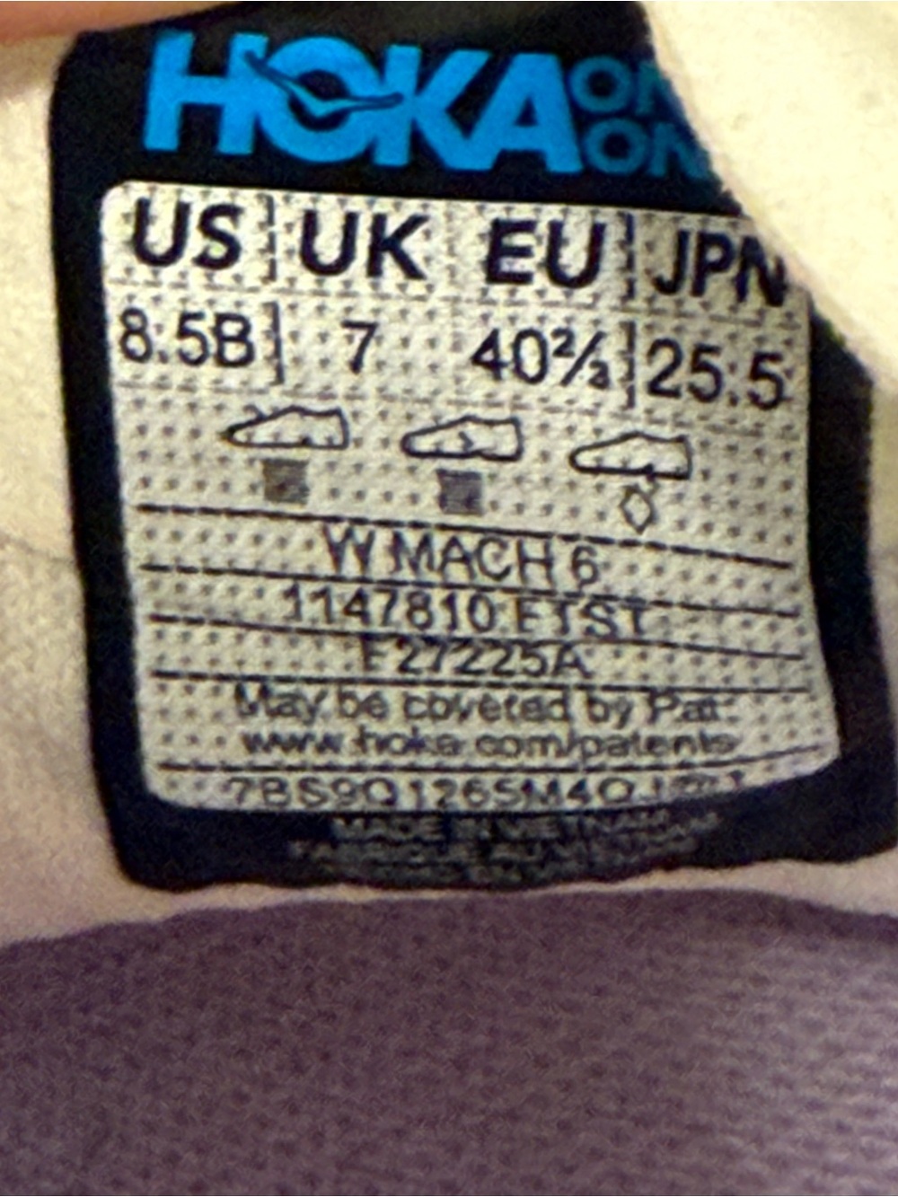 Hoka White Running Shoes with Yellow Laces & Pastel Gradient Midsole - Picture 7 of 7